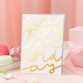 カスタムロゴオフィススタイリッシュモダンハッピーバースデー 箔グリーティングカード