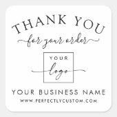 カスタムロゴオーダ感謝していー スクエアシール (正面)
