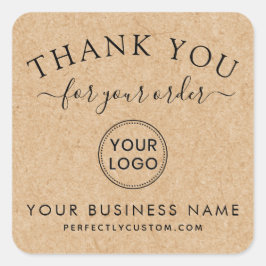 カスタムロゴオーダ感謝していーKraft紙ルック スクエアシール