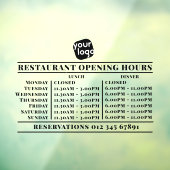 カスタムロゴオープニングランチディナータイムレストラン ウィンドウサイン (シート3)