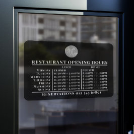 カスタムロゴオープニングランチディナータイムレストラン ウィンドウサイン