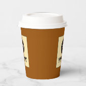 カスタムロゴカップ | 蓋つきコーヒーカップのブランド 紙コップ (左)