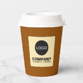 カスタムロゴカップ | 蓋つきコーヒーカップのブランド 紙コップ (裏面)
