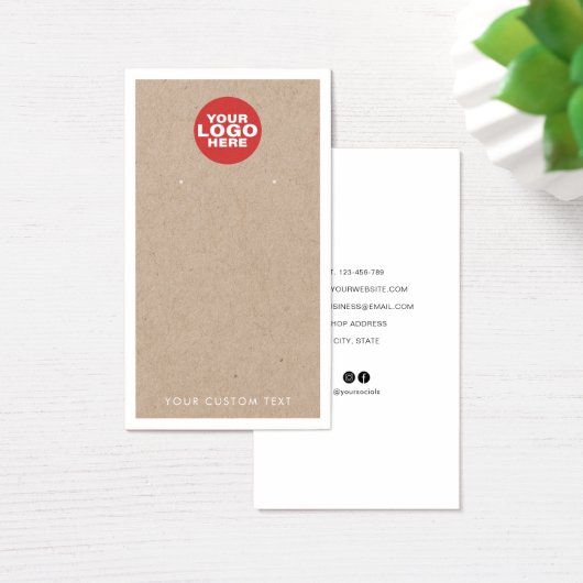 カスタムロゴクラフトイヤリングジュエリー表示カード (デスク)