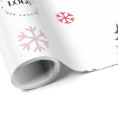 カスタムロゴクリスマスツリーギフトスノーフレーク ラッピングペーパー (ロールコーナー)