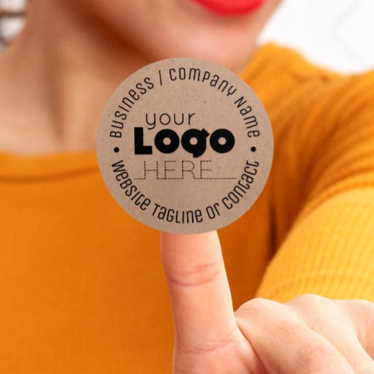 カスタムロゴクレストブラウンクラフト紙シール ラウンドシール