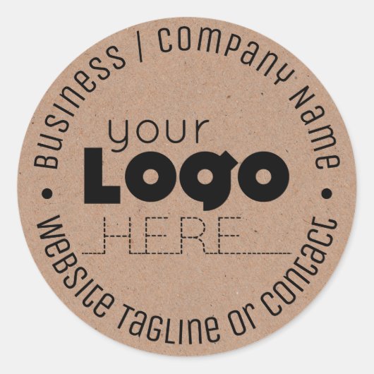 カスタムロゴクレストブラウンクラフト紙シール ラウンドシール (正面)