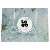 カスタムロゴグリッター大理石XL紙買い物袋 ラージペーパーバッグ (正面)