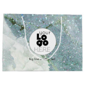 カスタムロゴグリッター大理石XL紙買い物袋 ラージペーパーバッグ (裏面)