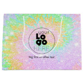 カスタムロゴグリッター紙ショッピングバッグ ラージペーパーバッグ (正面)