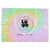 カスタムロゴグリッター紙ショッピングバッグ ラージペーパーバッグ (裏面)