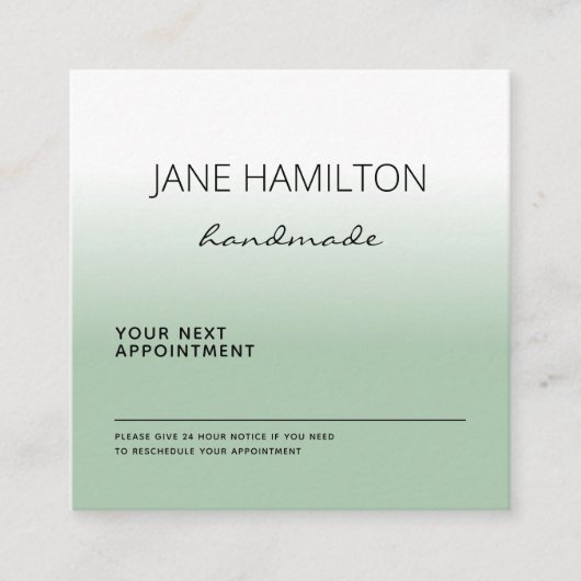 カスタムロゴグリーンプロフェッショナルアポイントメントカード 予約カード (正面)