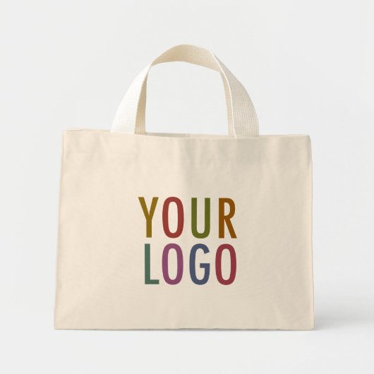カスタムロゴコットンキャンバススワッグバッグなし最小 ミニトートバッグ (正面)