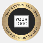 カスタムロゴゴールデン縁どビジネスユー ラウンドシール (正面)
