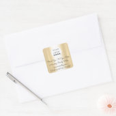 カスタムロゴサンキューショッピング割引コード金ゴールド スクエアシール (封筒)