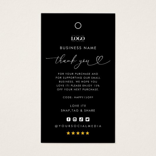 カスタムロゴサンキュービジネスウェアつるラベル (正面)