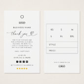 カスタムロゴサンキュービジネスウェアつるラベル (正面&裏面)