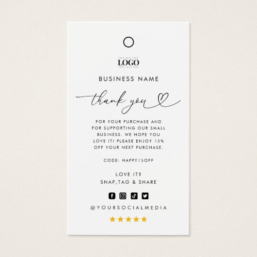 カスタムロゴサンキュービジネスウェアつるラベル (正面)