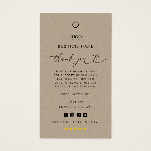 カスタムロゴサンキュービジネスウェアつるラベル (正面)