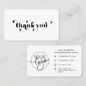 カスタムロゴサンキューレトロはっきりしたタイポグラフィ 名刺 (正面/裏面)