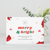 カスタムロゴサンタハットクリスマスホリデーカード シーズンカード (スタンド正面)