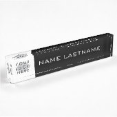カスタムロゴシンプル基本名Lastname白黒 デスクネームプレート