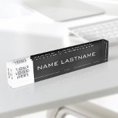 カスタムロゴシンプル基本名Lastname白黒 デスクネームプレート