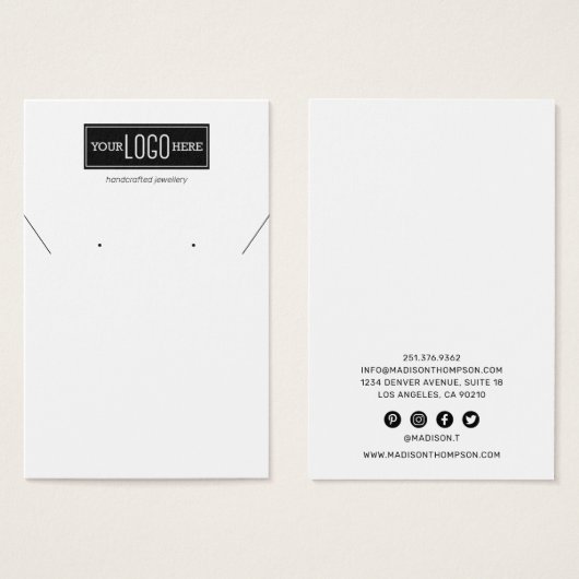 カスタムロゴジュエリー|ネックレスのイヤリング (正面&裏面)