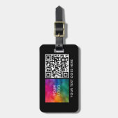 カスタムロゴスキャンMe QRコードバーコード名テキスト ラゲッジタグ (正面縦)