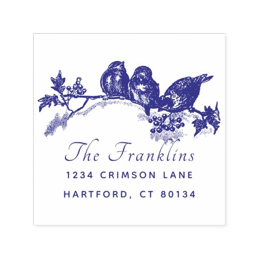 カスタムロゴスクリプトファミリ名差出人住所 セルフインキングスタンプ (デザイン)