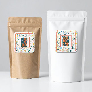 カスタムロゴステッカー（カラフルな斑点付き） スクエアシール