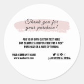 カスタムロゴソーシャル・メディエレガントアサンキューカードcl ラウンドシール (正面)