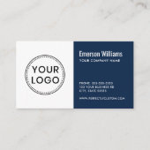 カスタムロゴダークブルー白ミニマモダンリスト 名刺 (正面)