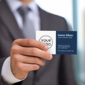 カスタムロゴダークブルー白ミニマモダンリスト 名刺