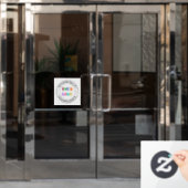 カスタムロゴテキストビジネスウィンドウクリングの例 ウィンドウサイン (オフィスドア)