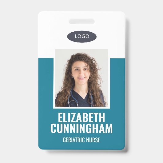 カスタムロゴナースドクター名バーコード バッジ (正面)