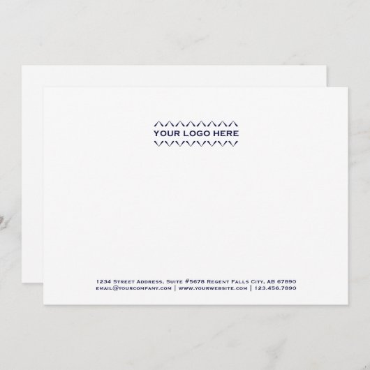 カスタムロゴネイビーブルーノートカード ノートカード (正面/裏面)