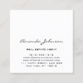 カスタムロゴハウス実在エステートエージェントグリーンホワイト スクエア名刺 (裏面)