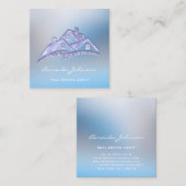 カスタムロゴハウス実在エステートエージェントホームグラムブルー スクエア名刺 (正面/裏面)