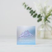 カスタムロゴハウス実在エステートエージェントホームグラムブルー スクエア名刺 (スタンド正面)