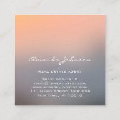カスタムロゴハウス実在エステートエージェントホームグレーティール（緑がかった色） スクエア名刺 (裏面)