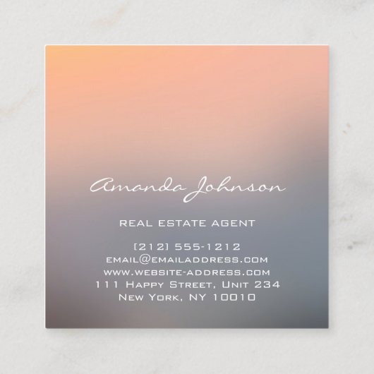 カスタムロゴハウス実在エステートエージェントホームグレーバラ スクエア名刺 (裏面)