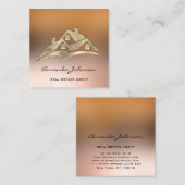 カスタムロゴハウス実在エステートエージェントホームゴールデン スクエア名刺 (正面/裏面)