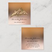 カスタムロゴハウス実在エステートエージェントホームルーフ スクエア名刺 (正面/裏面)