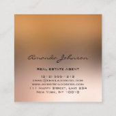 カスタムロゴハウス実在エステートエージェントホームルーフ スクエア名刺 (裏面)