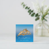 カスタムロゴハウス実在エステートエージェントホーム金ゴールド スクエア名刺 (スタンド正面)