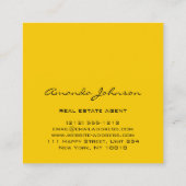 カスタムロゴハウス実在エステートエージェントBlue Yellow スクエア名刺 (裏面)