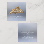 カスタムロゴハウス実在エステートエージェントSmoky Blue スクエア名刺 (正面/裏面)