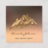 カスタムロゴハウス実在エステートホームバラVIP スクエア名刺 (正面)