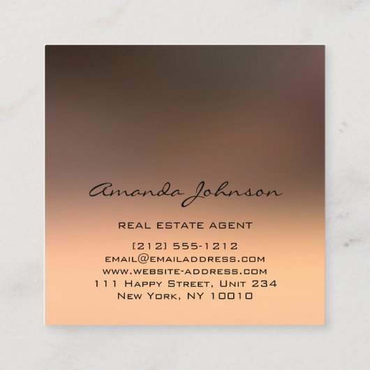 カスタムロゴハウス実在エステートホームバラVIP スクエア名刺 (裏面)